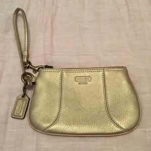 Vintage  Coach Leather Wristlet in Gold